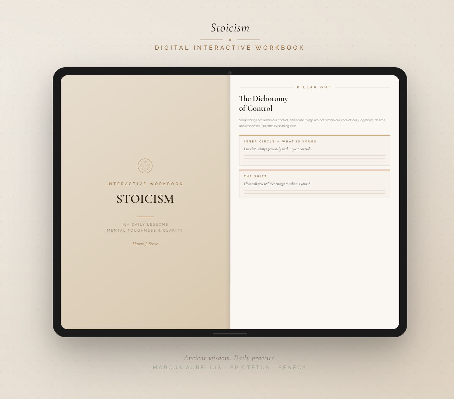 Stoicism Interactive Workbook (DIGITAL DOWNLOAD)